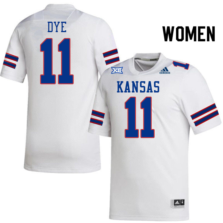 Women #11 Devin Dye Kansas Jayhawks College Football Jerseys Stitched Sale-White